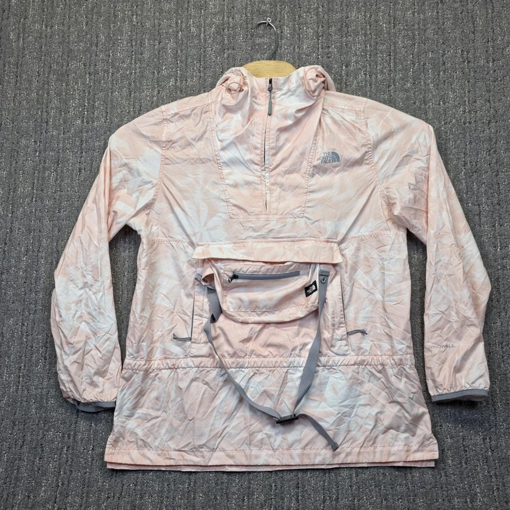 The North Face Fanorak Womens M Windwall Packable Anorak Jacket Pink Tie Dye